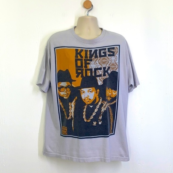 Run DMC - Vintage Run DMC Kings Of Rock Gray T - Shirt Size XL - Picture 1 of 8